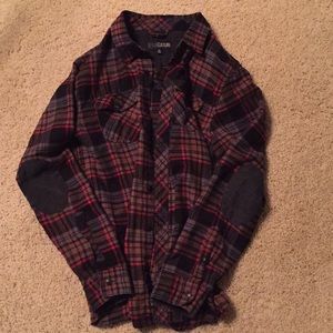 Plaid flannel button up shirt
